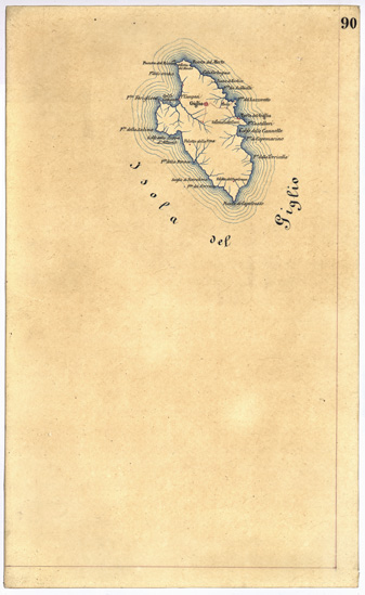 (N:5393) CARTA GEOMETRICA DELLA TOSCANA NELLA PROPORZIONE DI 1:100.000. COPIATA DALL'ORIGINALE COMPILATO DALL'ASTRONOMO P.DRE GIOVANNI INGHIRAMI - Foglio 90 - Giglio (B0000062) Carte e stampe antiche: riproduzione a colori su carta (formato A3)