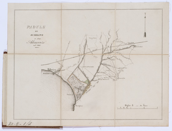 (N:13075) PADULE DI SCARLINO E SUE ADIACENZE NEL 1846 (B0000129) Carte e stampe antiche: riproduzione a colori su carta (formato A3)
