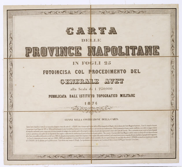 (N:3543) CARTA DELLE PROVINCE NAPOLITANE IN FOGLI 25 FOTOINCISA COL PROCEDIMENTO DEL GENERALE AVET...  - Titolo (B0001307) Carte e stampe antiche: riproduzione a colori su carta (formato A3)