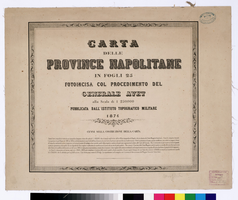 (N:3882) CARTA DELLE PROVINCE NAPOLITANE... - Titolo e Nota (B0001999) Carte e stampe antiche: riproduzione a colori su carta (formato A3)