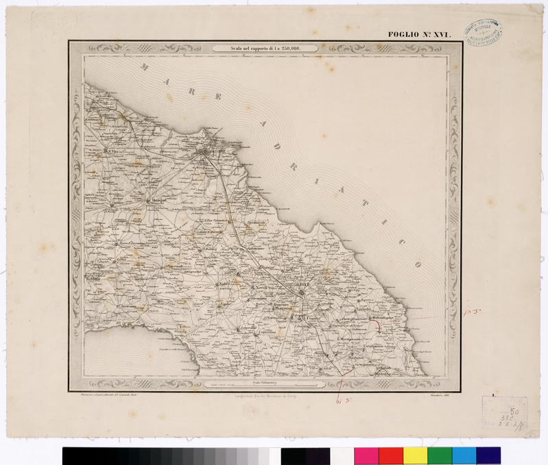(N:3899) CARTA DELLE PROVINCE NAPOLITANE... - Foglio XVI (B0002015) Carte e stampe antiche: riproduzione a colori su carta (formato A3)