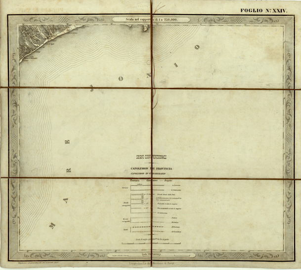 (N:3906) CARTA DELLE PROVINCE NAPOLITANE... - Foglio XXIV - Segni Convenzionali (B0002023) Carte e stampe antiche: riproduzione a colori su carta (formato A3)