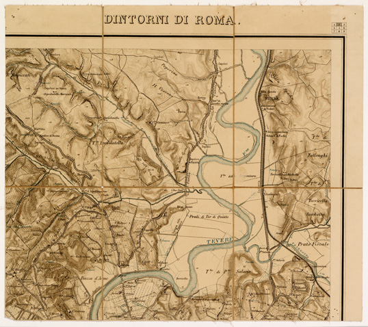 (N:6390) CARTA TOPOGRAFICA DEI DINTORNI DI ROMA - Foglio 2 (B0002689) Carte e stampe antiche: riproduzione a colori su carta (formato A3)