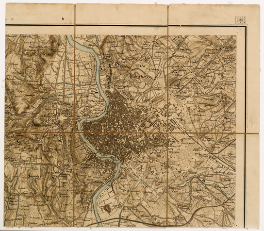 (N:6393) CARTA TOPOGRAFICA DEI DINTORNI DI ROMA - Foglio 5 (B0002692) Carte e stampe antiche: riproduzione a colori su carta (formato A3)