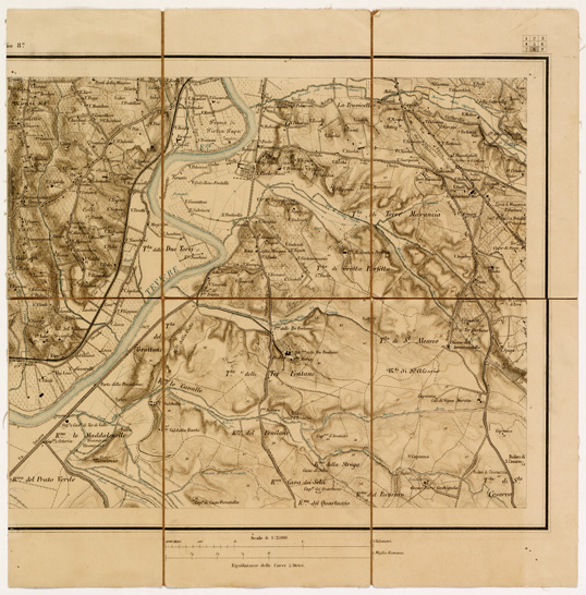 (N:6396) CARTA TOPOGRAFICA DEI DINTORNI DI ROMA - Foglio 8 (B0002695) Carte e stampe antiche: riproduzione a colori su carta (formato A3)