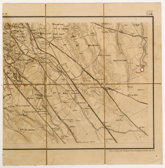 (N:6397) CARTA TOPOGRAFICA DEI DINTORNI DI ROMA - Foglio 9 (B0002696) Carte e stampe antiche: riproduzione a colori su carta (formato A3)