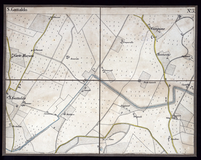 (N:1517) CARTA DEI DINTORNI DI BORGOFORTE - Foglio 3 - S. Gattaldo (B0003094) Carte e stampe antiche: riproduzione a colori su carta (formato A3)