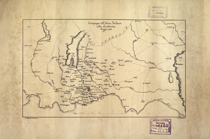 (N:476) CAMPAGNA DELL'ARMI ITALIANE NELLA LOMBARDIA (B0003329) Carte e stampe antiche: riproduzione a colori su carta (formato A3)