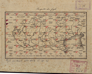 (N:911) CARTA COROGRAFICA ITINERARIA E STATISTICA DEL REGNO LOMBARDO-VENETO... - Quadro di Unione (B0003368) Carte e stampe antiche: riproduzione a colori su carta (formato A3)