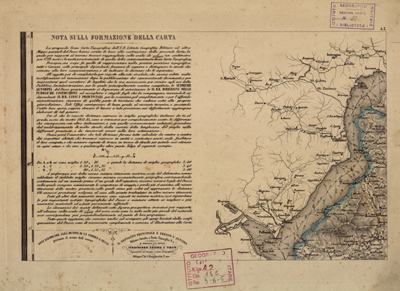 (N:857) CARTA COROGRAFICA ITINERARIA E STATISTICA DEL REGNO LOMBARDO-VENETO... - A 3 - note formative (B0003373) Carte e stampe antiche: riproduzione a colori su carta (formato A3)