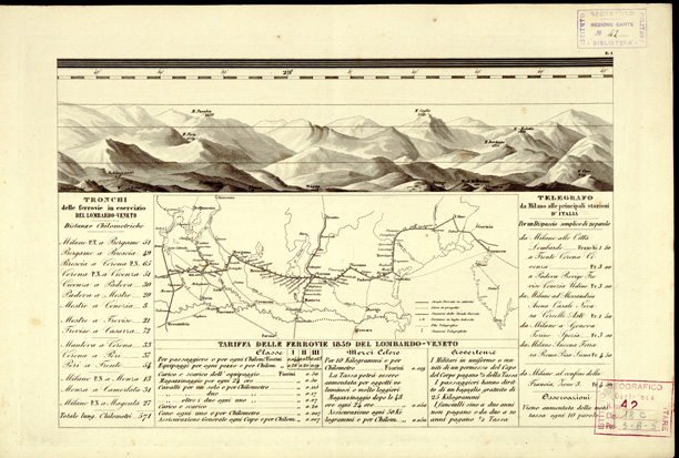 (N:883) CARTA COROGRAFICA ITINERARIA E STATISTICA DEL REGNO LOMBARDO-VENETO... - E 1- Vedute prospettiche (B0003399) Carte e stampe antiche: riproduzione a colori su carta (formato A3)