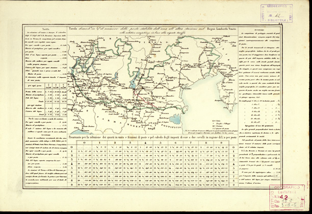 (N:884) CARTA COROGRAFICA ITINERARIA E STATISTICA DEL REGNO LOMBARDO-VENETO... - E 2 (B0003400) Carte e stampe antiche: riproduzione a colori su carta (formato A3)