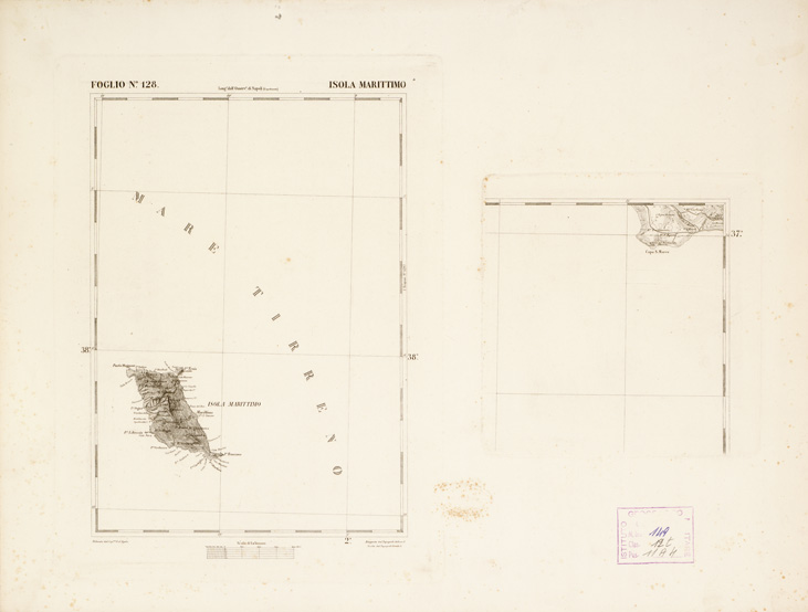 (N:2657) CARTA DELL'ISOLA DI SICILIA - Foglio 128 - Isola Marittimo (B0005116) Carte e stampe antiche: riproduzione a colori su carta (formato A3)