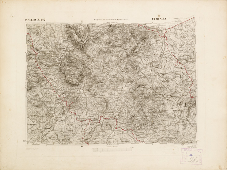 (N:2670) CARTA DELL'ISOLA DI SICILIA - Foglio 142 - Ciminna (B0005129) Carte e stampe antiche: riproduzione a colori su carta (formato A3)