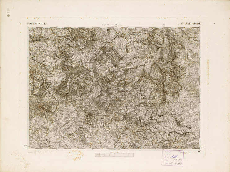 (N:2671) CARTA DELL'ISOLA DI SICILIA - Foglio 143 - M.te Salvatore (B0005130) Carte e stampe antiche: riproduzione a colori su carta (formato A3)