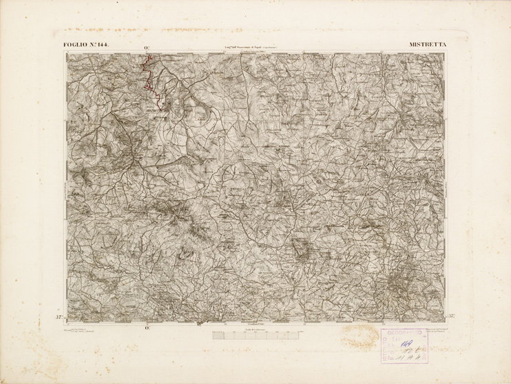 (N:2672) CARTA DELL'ISOLA DI SICILIA - Foglio 144 - Mistretta (B0005131) Carte e stampe antiche: riproduzione a colori su carta (formato A3)