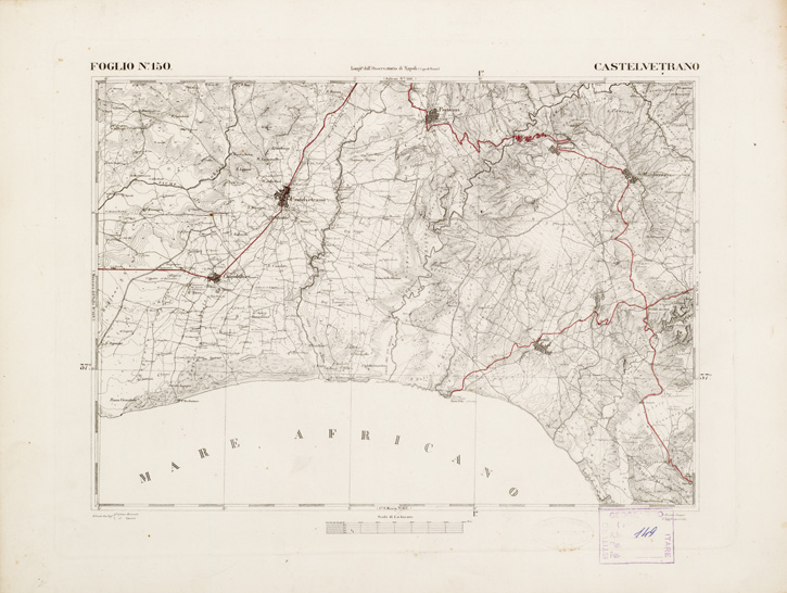 (N:2677) CARTA DELL'ISOLA DI SICILIA - Foglio 150 - Castelvetrano (B0005136) Carte e stampe antiche: riproduzione a colori su carta (formato A3)