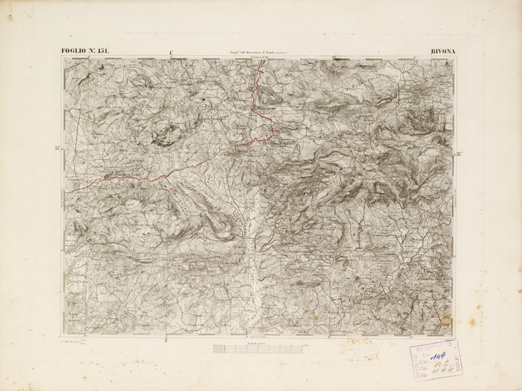 (N:2678) CARTA DELL'ISOLA DI SICILIA - Foglio 151 - Bivona (B0005137) Carte e stampe antiche: riproduzione a colori su carta (formato A3)