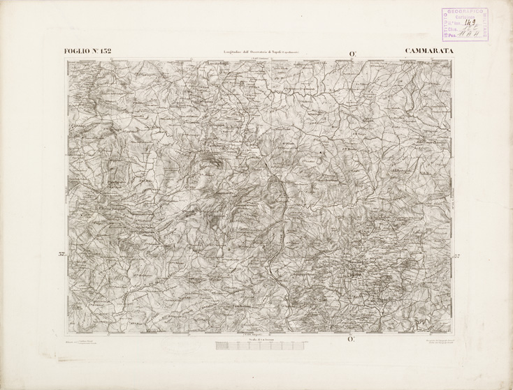 (N:2679) CARTA DELL'ISOLA DI SICILIA - Foglio 152 - Cammarata (B0005138) Carte e stampe antiche: riproduzione a colori su carta (formato A3)