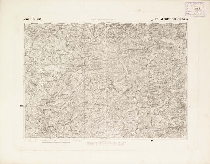 (N:2680) CARTA DELL'ISOLA DI SICILIA - Foglio 153 - S.a Caterina Villarmosa (B0005139) Carte e stampe antiche: riproduzione a colori su carta (formato A3)