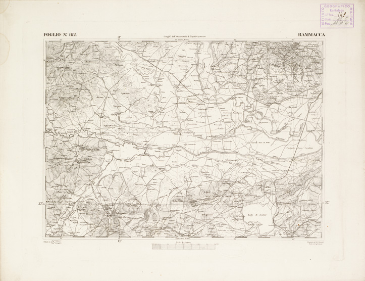 (N:2688) CARTA DELL'ISOLA DI SICILIA - Foglio 162 - Rammacca (B0005147) Carte e stampe antiche: riproduzione a colori su carta (formato A3)