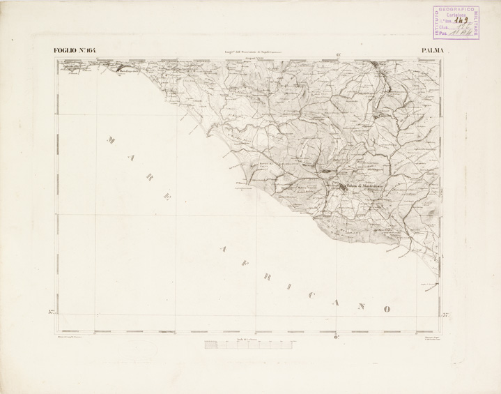(N:2690) CARTA DELL'ISOLA DI SICILIA - Foglio 164 - Palma (B0005149) Carte e stampe antiche: riproduzione a colori su carta (formato A3)