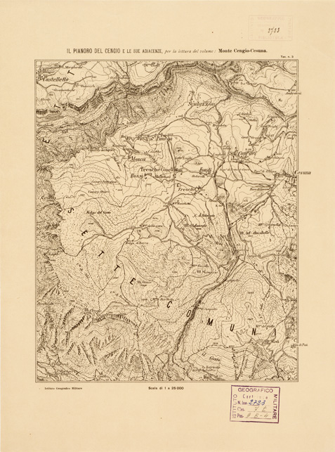 (N:10608) IL PIANORO DEL CENGIO E LE SUE ADIACENZE... (B0005551) Carte e stampe antiche: riproduzione a colori su carta (formato A3)