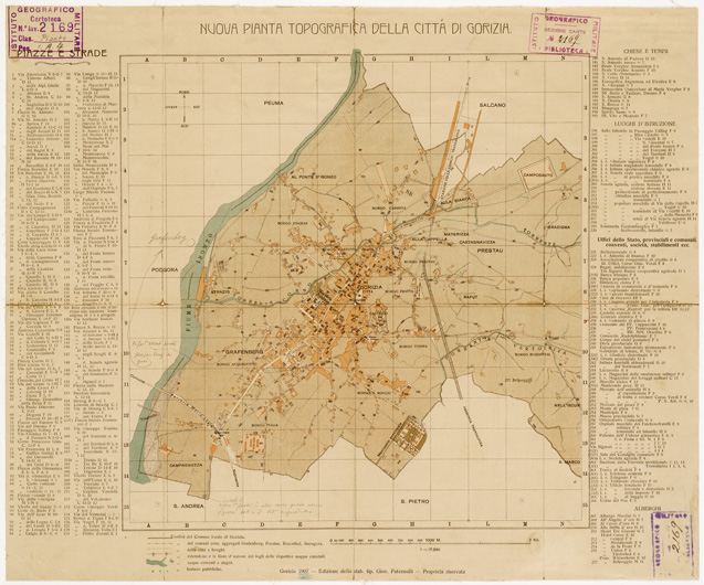 (N:13052) NUOVA PIANTA TOPOGRAFICA DELLA CITTA' DI GORIZIA (B0006340) Carte e stampe antiche: riproduzione a colori su carta (formato A3)