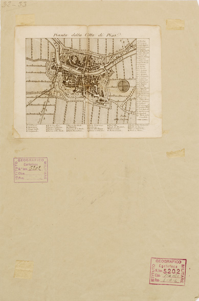 (N:13738) PIANTA DELLA CITTA' DI PISA (B0006613) Carte e stampe antiche: riproduzione a colori su carta (formato A3)