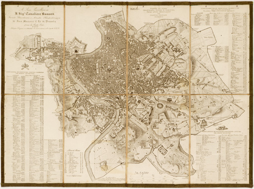 (N:13912) PIANTA DI ROMA INCISA E SCRITTA NELL'ANNO MDCCCXXXV DA FILIPPO TROIANI ROMANO (B0007171) Carte e stampe antiche: riproduzione a colori su carta (formato A3)