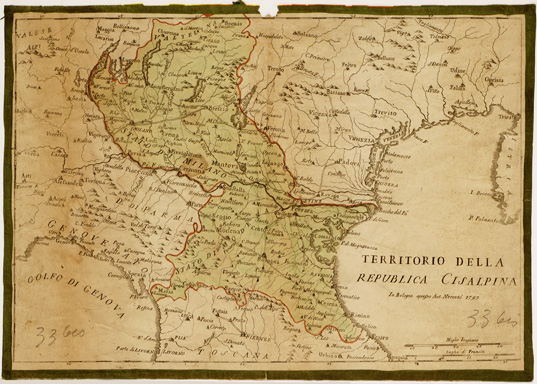 (N:15843) TERRITORIO DELLA REPUBBLICA CISALPINA IN BOLOGNA APPRESSO ANT. NEROZZI. (B0007397) Carte e stampe antiche: riproduzione a colori su carta (formato A3)