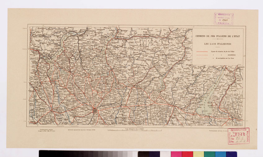 (N:8718) CHEMINS DE FER ITALIENS DE L'ETAT - LES LACS ITALIENNES (B0008515) Carte e stampe antiche: riproduzione a colori su carta (formato A3)