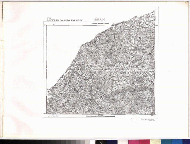 (N:6965) CARTA TOPOGRAFICA DELL'ISOLA DI RODI (ATLANTE) - Tavola 5 - Salaco (B0010095) Carte e stampe antiche: riproduzione a colori su carta (formato A3)