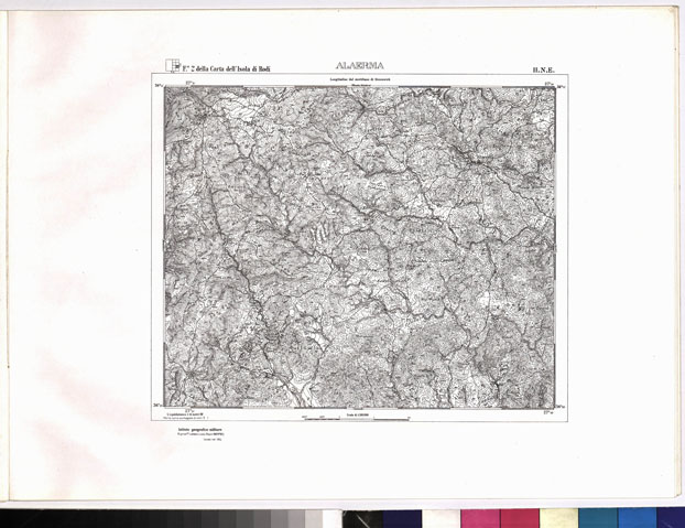 (N:6958) CARTA TOPOGRAFICA DELL'ISOLA DI RODI (ATLANTE) - Tavola 9 - Alaerma (B0010099) Carte e stampe antiche: riproduzione a colori su carta (formato A3)