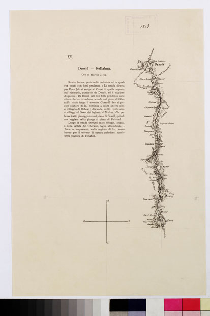 (N:10978) ITINERARIO DESSIE FELLAHNA TAVOLA XV (B0010797) Carte e stampe antiche: riproduzione a colori su carta (formato A3)