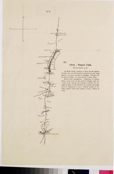 (N:10980) ITINERARIO GIRRU ZINGERO UAHA TAVOLA XX (B0010802) Carte e stampe antiche: riproduzione a colori su carta (formato A3)
