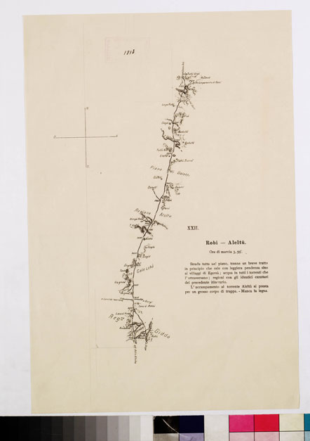 (N:10990) ITINERARIO ROBI ALELTU TAVOLA XXII (B0010804) Carte e stampe antiche: riproduzione a colori su carta (formato A3)