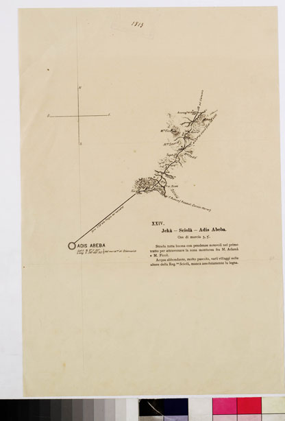 (N:10982) ITINERARIO JEKA SCIOLA ADIS ABEBA TAVOLA XXIV (B0010806) Carte e stampe antiche: riproduzione a colori su carta (formato A3)