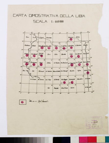 (N:4306) CARTA DIMOSTRATIVA DELLA LIBIA - 1 QUADRO D'UNIONE (B0011080) Carte e stampe antiche: riproduzione a colori su carta (formato A3)