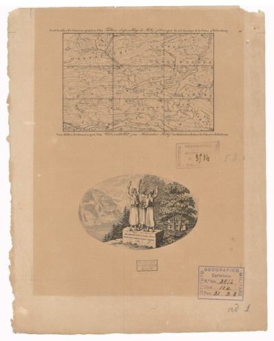 (N:35157) RELIEF PITTORESQUE DU SOL CLASSIQUE DE LA SUISSE ETC... - QUADRO D'UNIONE (B0020890) Carte e stampe antiche: riproduzione a colori su carta (formato A3)