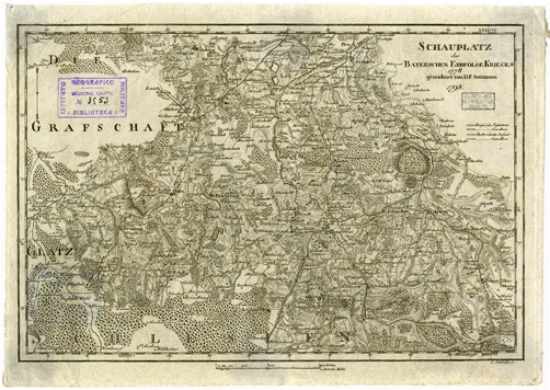 (N:35764) SCHAUPLATZ DES BAYERSCHEN ERBFOLGEKRIEGES (B0021152) Carte e stampe antiche: riproduzione a colori su carta (formato A3)