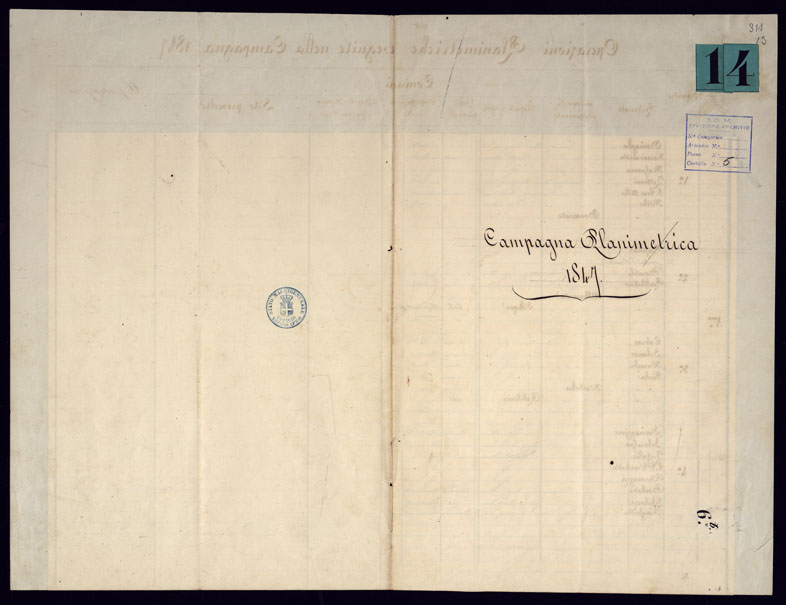 (N:23023) CAMPAGNA PLANIMETRICA (CA000494, CA000495, CA000496, CA000497, CA000498, CA000499) Carte e stampe antiche: riproduzione a colori su carta (formato A3)