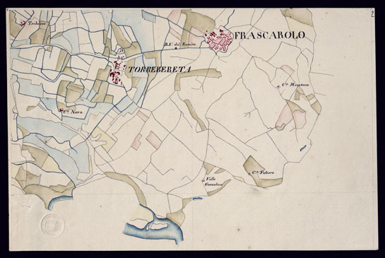 (N:14591) CARTA TOPOGRAFICA DI PARTE DELLA LOMELLINA - FOGLIO 7. (CA000837) Carte e stampe antiche: riproduzione a colori su carta (formato A3)