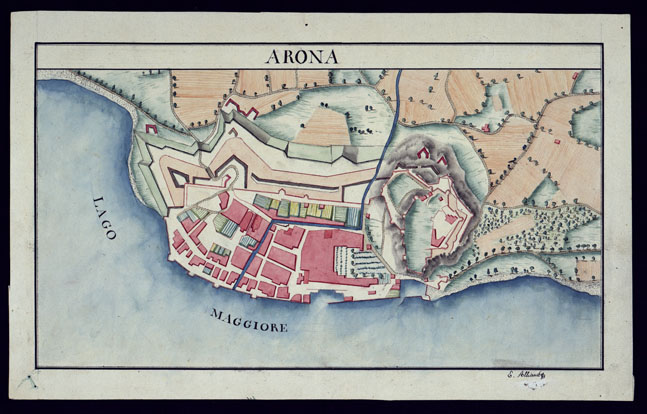 (N:3438) ARONA (CA001474) Carte e stampe antiche: riproduzione a colori su carta (formato A3)