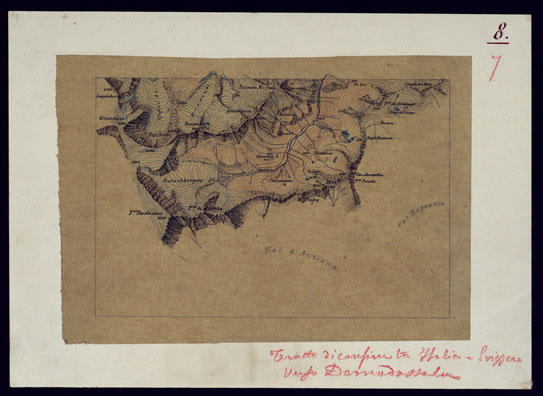 (N:3766) CONFINI TRA IL PIEMONTE (SAVOIA) E SVIZZERA - FOGLIO 8. (CA001618) Carte e stampe antiche: riproduzione a colori su carta (formato A3)