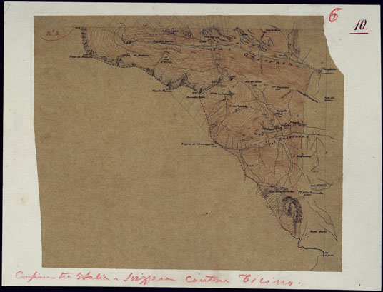 (N:3767) CONFINI TRA IL PIEMONTE (SAVOIA) E SVIZZERA - FOGLIO 10. (CA001620) Carte e stampe antiche: riproduzione a colori su carta (formato A3)