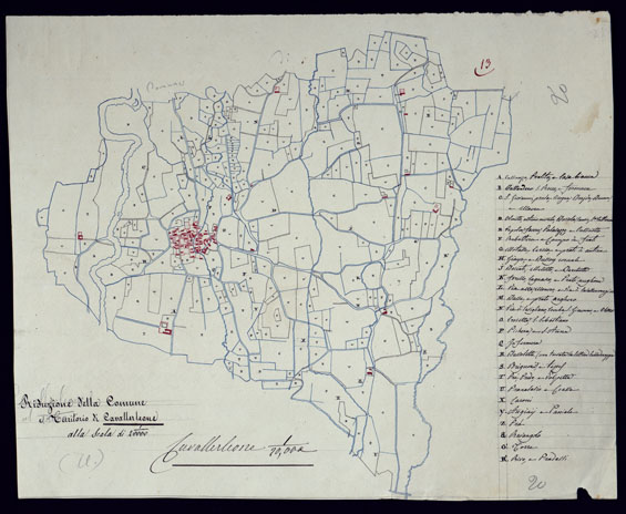 (N:4972) TERRITORIO COMPRESO TRA RACCONIGI, MORETTA, SAVIGLIANO, ALESSANDRIA ED IVREA - CAVALLERLEONE. (CA001870) Carte e stampe antiche: riproduzione a colori su carta (formato A3)