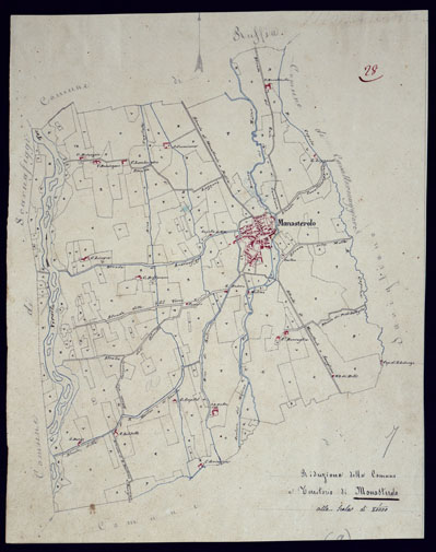 (N:4978) TERRITORIO COMPRESO TRA RACCONIGI, MORETTA, SAVIGLIANO, ALESSANDRIA ED IVREA - MONASTEROLO. (CA001887) Carte e stampe antiche: riproduzione a colori su carta (formato A3)