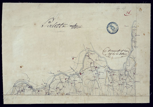 (N:13652) TERRITORIO COMPRESO TRA RACCONIGI, MORETTA, SAVIGLIANO, ALESSANDRIA ED IVREA - PERLETTO. (CA001895) Carte e stampe antiche: riproduzione a colori su carta (formato A3)