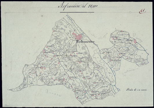 (N:14026) TERRITORIO COMPRESO TRA RACCONIGI, MORETTA, SAVIGLIANO, ALESSANDRIA ED IVREA - RENFRACORE. (CA001900) Carte e stampe antiche: riproduzione a colori su carta (formato A3)
